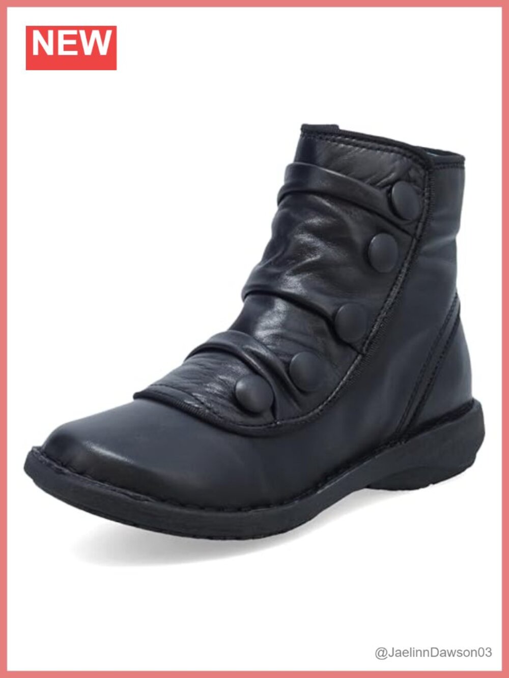 Leather Ankle Bootie Flat Heel Zip Closure Made in Portugal Women's Shoes